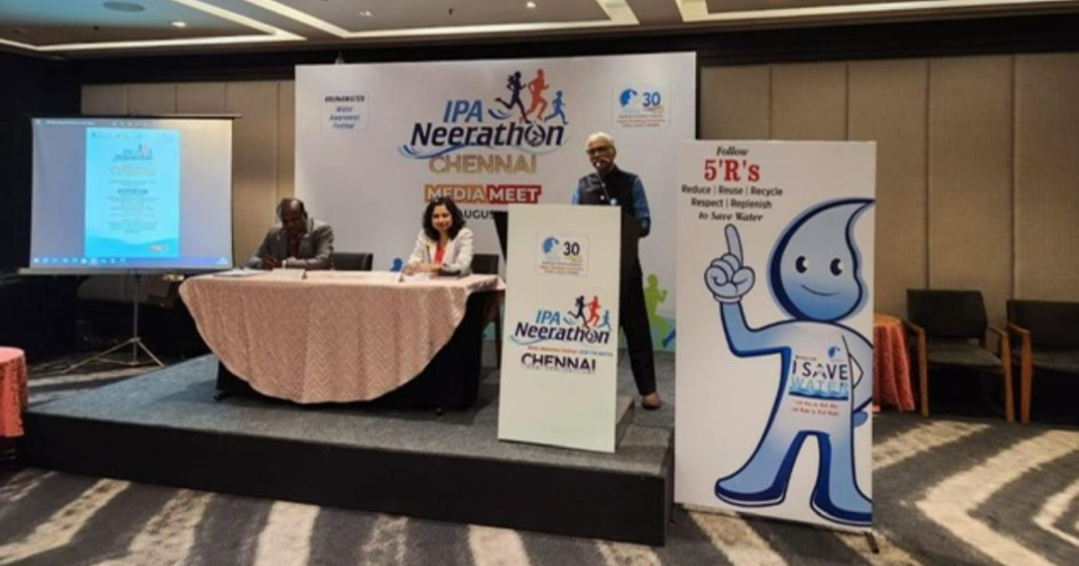 IPA Neerathon, a Run for Water and Water Awareness Festival for spreading Water Conservation Awareness to be held in Chennai on Sep 3, 2023